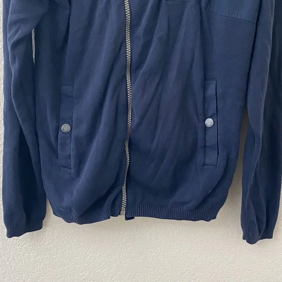 Bench Sweater Cardigan Jacket Mens Size Large Navy Blue Full Zip - Picture 3 of 6
